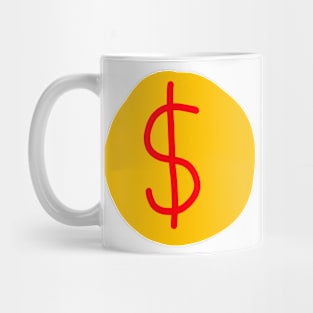 yellow dollar graphic Mug